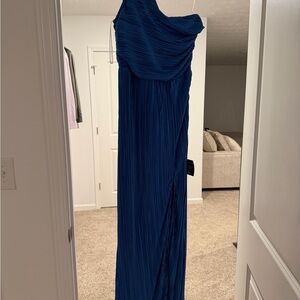 Lulu's Royal Blue One-Shoulder Dress